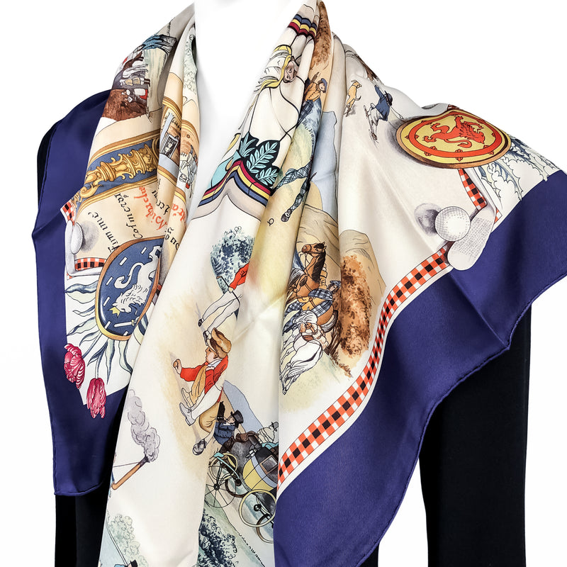 The Royal and Ancient Game of Golf Hermes Scarf by Ledoux 90 cm Silk Twill