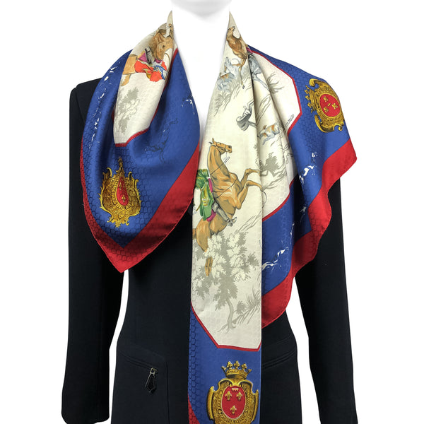 Venerie des Princes Hermes Scarf Scalloped Silk Jacquard Vintage | Very RARE