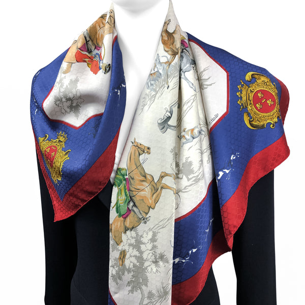 Venerie des Princes Hermes Scarf Scalloped Silk Jacquard Vintage | Very RARE