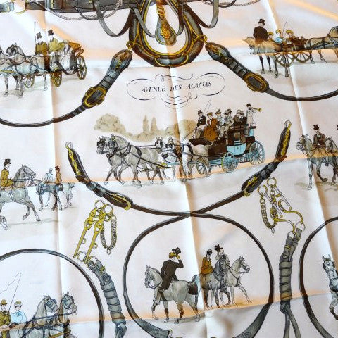 Vintage Hermes Silk Scarf Avenue Des Acacias Rare – Carre de Paris