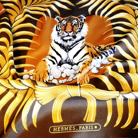 Hermes Silk Scarf Le Tigre Royal Beige CW – Carre de Paris