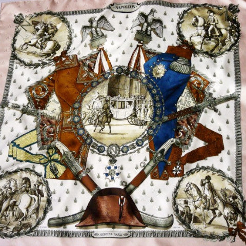 Pink HERMES Silk Scarf Napoleon