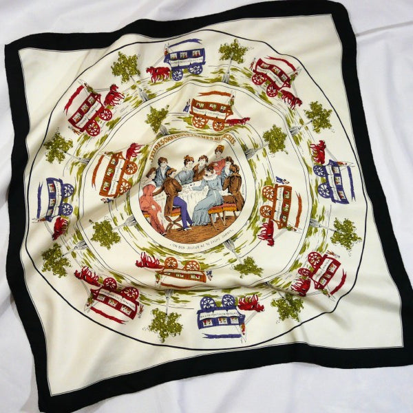 Vintage Hermes Silk Scarf Jeu des Omnibus et Dames Blanches