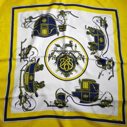 Ex Libris Hermes scarf in blue white and yellow