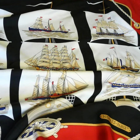 Hermes Silk Scarf Grand Largue by Pierre Peron 1979