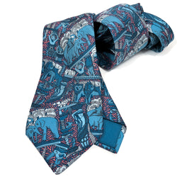Hermes Silk Necktie 7374 PA Blue Annie Faivre Design