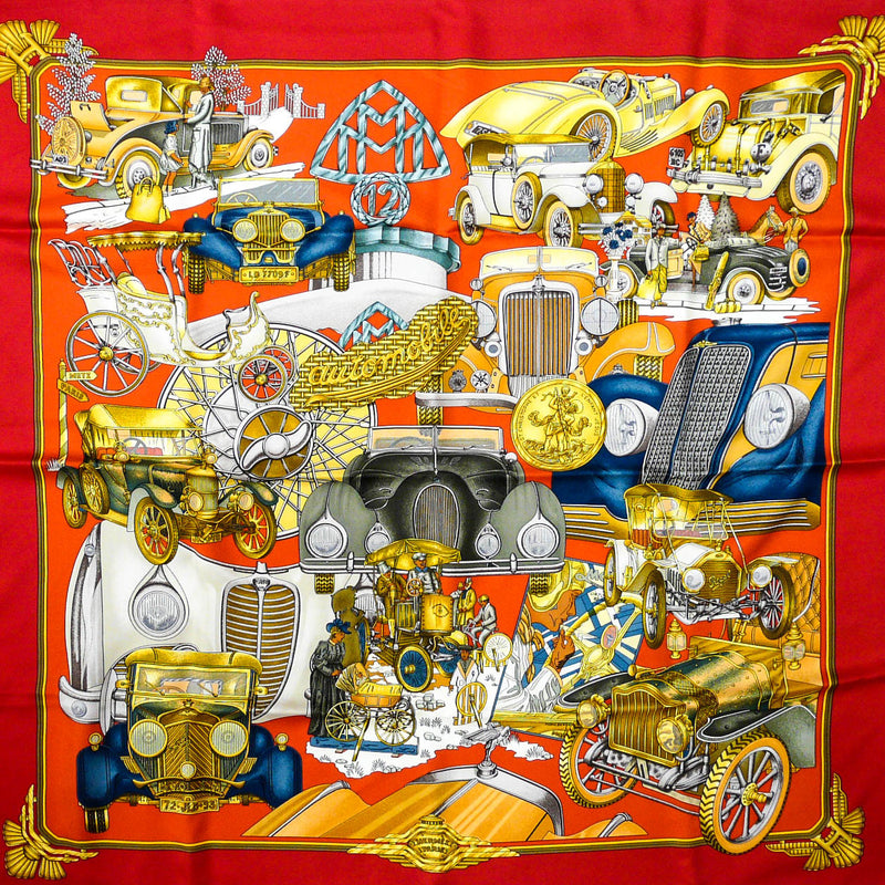 Automobile HERMES Silk Scarf in red