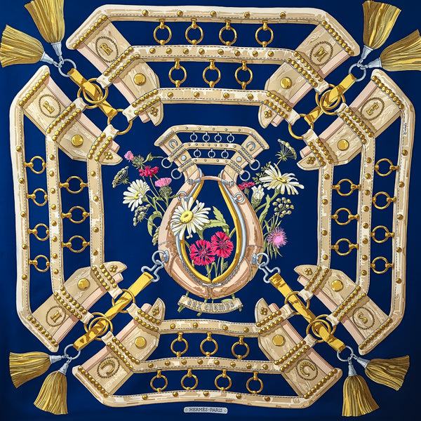 Aux Champs Hermes scarf in Blue