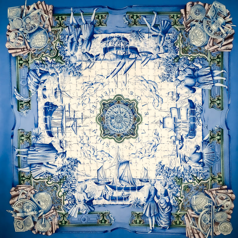 Azulejos Hermes Scarf by Catherine Baschet Silk RARE