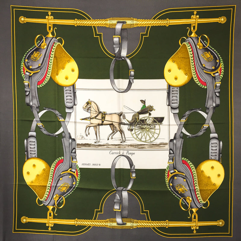 Carrick a Pompe Hermes Silk Scarf - Rare originally issued in 1953