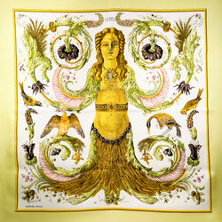 Ceres Hermes Scarf by Francoise Faconnet 90 cm Silk Twill Lt. YellowGreen