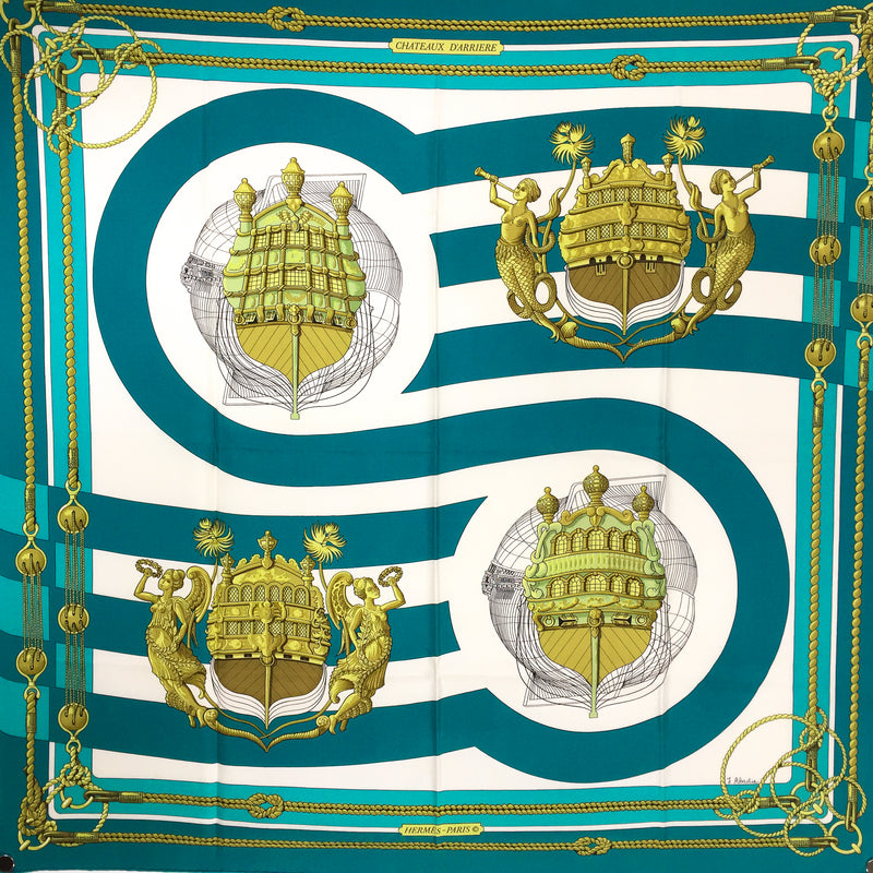 Chateaux d'Arriere Hermes Silk Scarf Early Issue