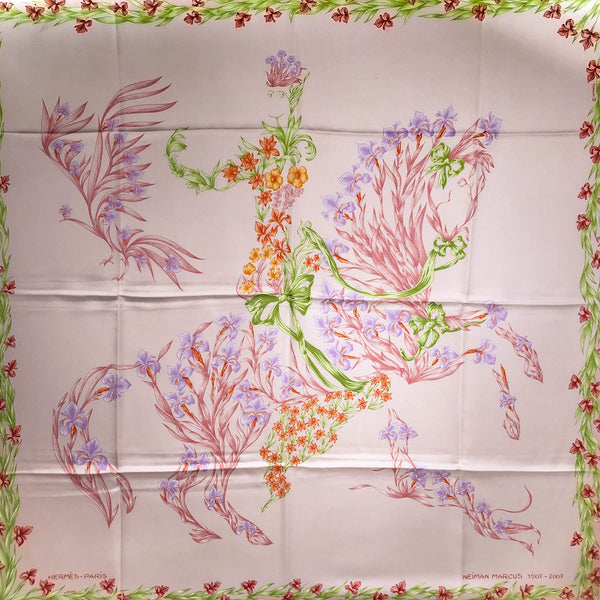 Hermes Twilly Eperon D'or Cut Silk Scarf with Box 16Aw Pink Bule Carre