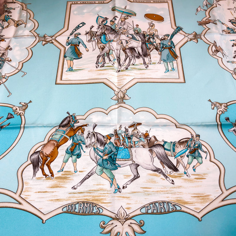 Les Chevaux des Empereurs Moghols Hermes silk scarf from 1997