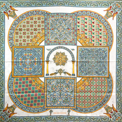 Ciels Byzantins Hermes Scarf by Julia Abadie 90 cm Silk Peacock Jacquard