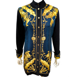 Cosmos Hermes Silk Cardigan Long Sleeve Sweater Sz 40