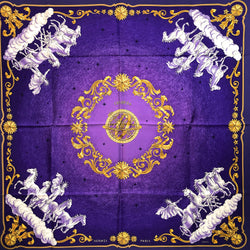 Cosmos Hermes Scarf by Philippe Ledoux 90 cm Silk Twill Purple