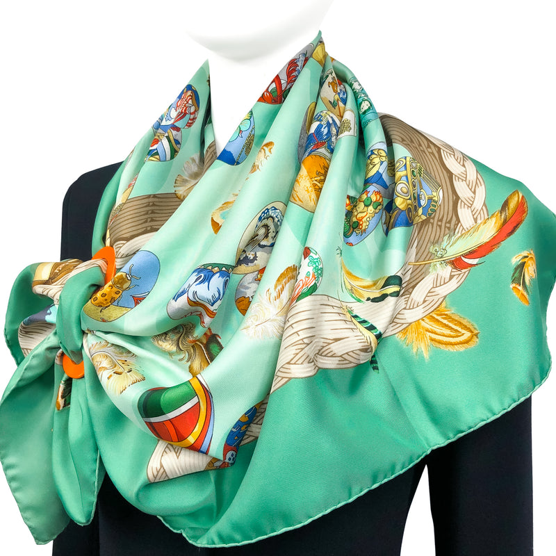 Couvee d’Hermes Hermes Scarf by Caty Latham 90 cm Silk Twill