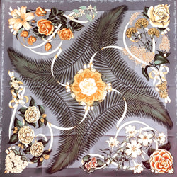 Fleurs de L'Opera Hermès Scarf by Julia Abadie 90 cm Silk RARE Lilac Grey CW