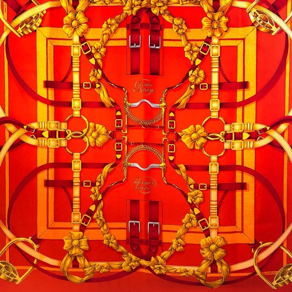 Grand Manège Hermes Scarf (100% silk twill) was designed by Henri d'Origny in 1990