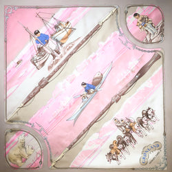 Gronland Hermes Silk Scarf by Philippe Ledoux 90 cm Silk Twill Pink Col.
