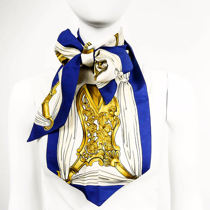 Authentic Vintage Hermes Silk Ascot Etriers 1964 Rare