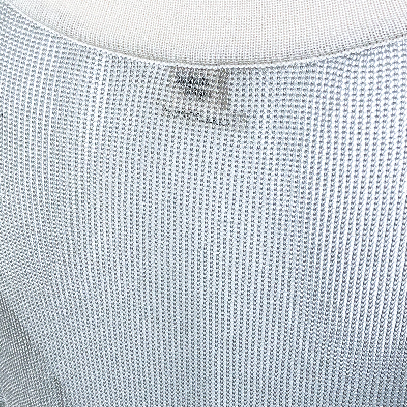 Hermes Silk Blend Knit Long Tunic Silver Ecru Sz 38 w/BOX