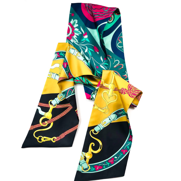 Hermes Maxi Twilly Scarf Festival des Amazons Reversible UNWORN