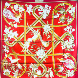 Caraibes Hermes Silk Scarf Early Red Colorway