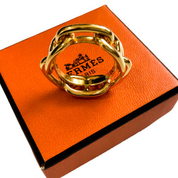 Hermes Scarf Ring Chaine D’Ancre Gold Tone w Box