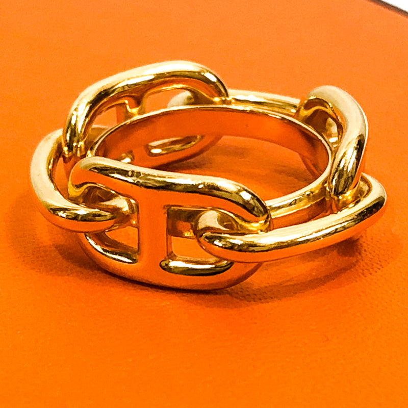 Hermes Scarf Ring Chaine D’Ancre Gold Tone
