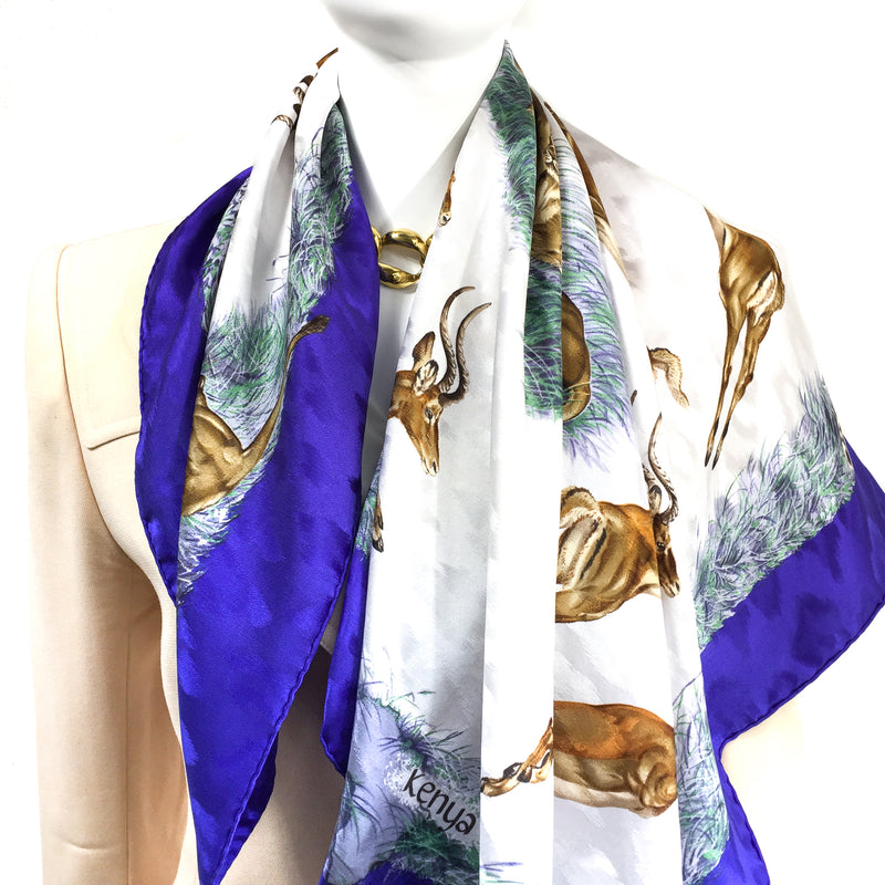 Kenya Hermes Silk Jacquard Carre by Robert Dallet