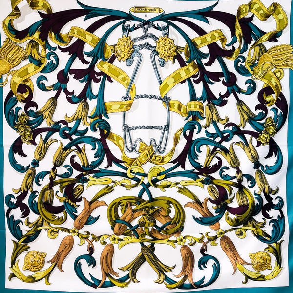 Le Mors a la Conetable Hermes silk twill scarf (100% silk) - 90 cm square
