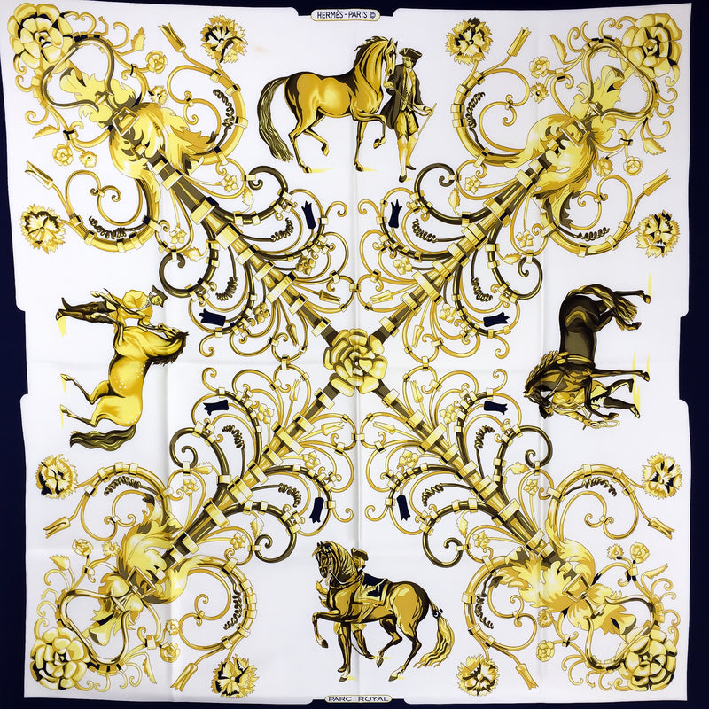 Parc Royal Hermes Silk Scarf 90 cm silk twill