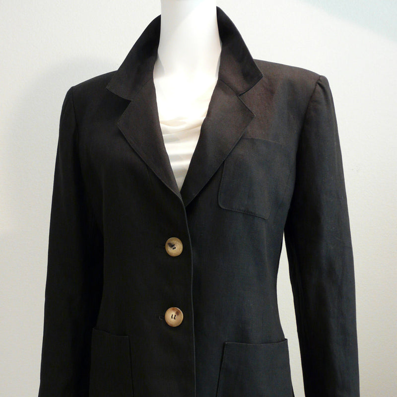 Hermes Paris Black Linen Jacket