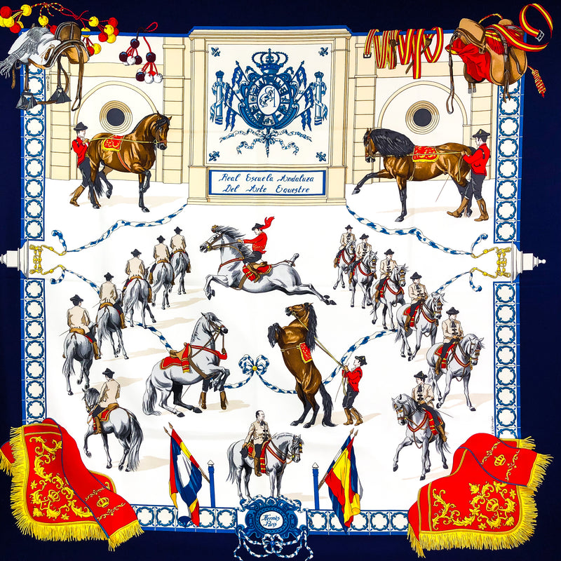 Real Escuela Andaluza Hermes silk twill scarf
