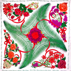 Fleurs de L'Opera Hermes silk twill scarf (100% twill silk) - Vintage