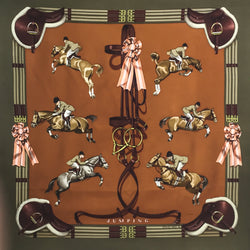 Jumping HERMES Silk Scarf Early Issue
