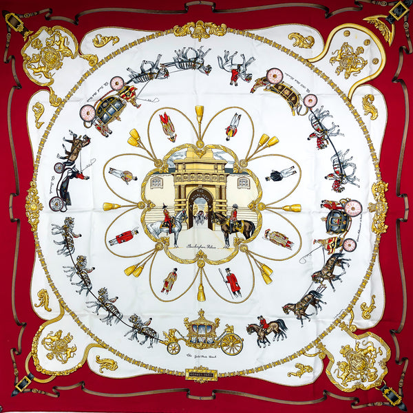 The Royal Mews - Buckingham Palace Hermes Silk Scarf RARE