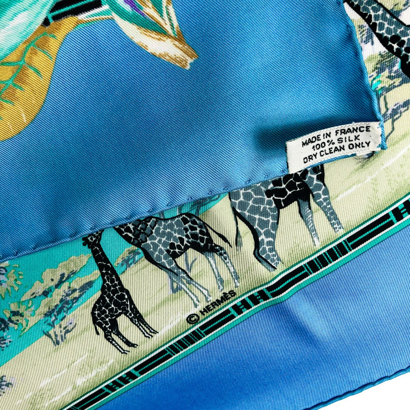 Tropiques Hermes silk scarf (100% silk) - care tag & copyright