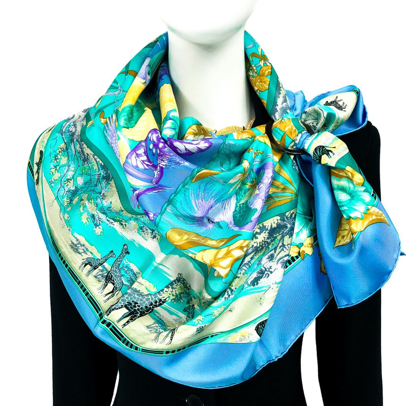 Tropiques Hermes silk scarf (100% silk) - Vintage