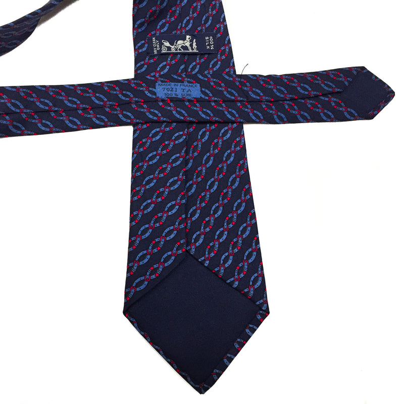 Hermes Silk Necktie 7021 TA Belt Design with care tag