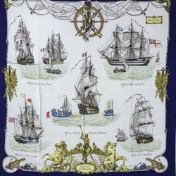 Vaisseaux et Fregates Hermes Silk Scarf by Philippe Ledoux