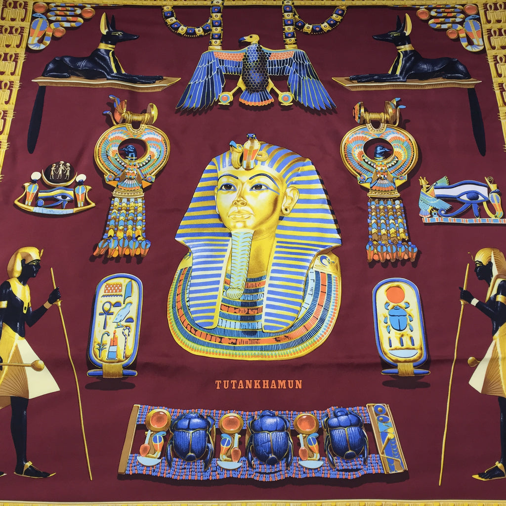 1976 Hermes Silk Scarf Tutankhamun Vladimir Rybaltchenko