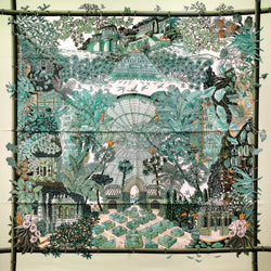 Jardins d'Hiver Hermes Scarf by Annie Faivre 90 cm Silk