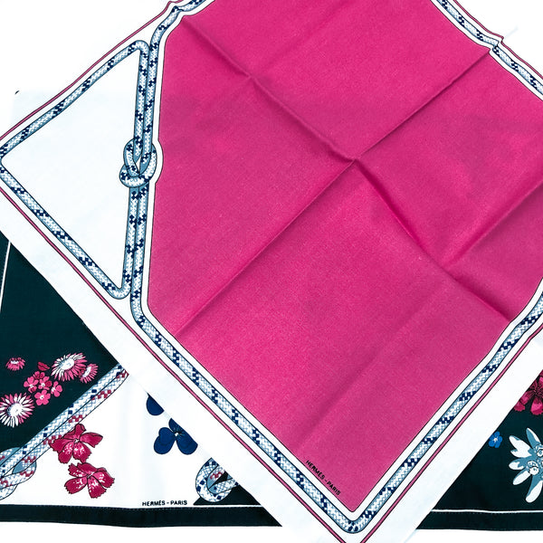 Hermes Paris Luncheon Place Setting incl. Placemat & Matching Napkin (100% cotton) Hot pink Navy