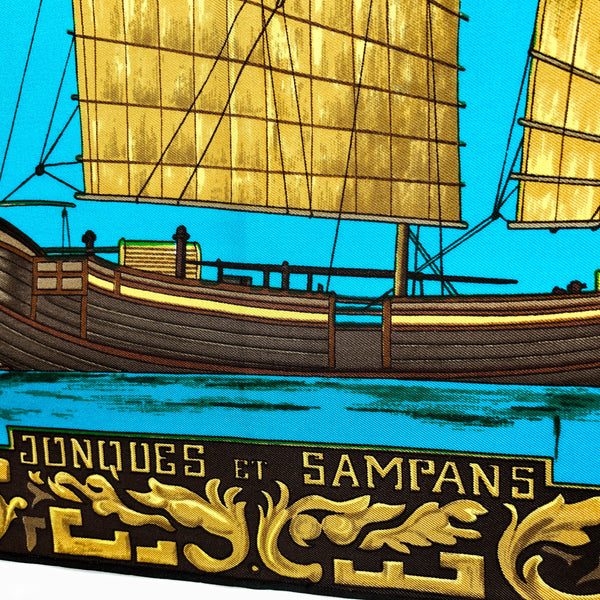 Jonques et Sampans Hermes silk scarf (100% silk) - Rare 1st Issue  