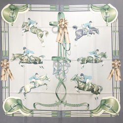 Jumping Hermes Scarf by Philippe Ledoux 90 cm Silk Grey