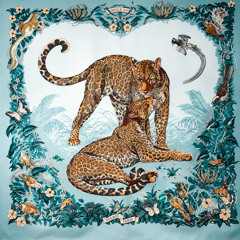Jungle Love Hermes Scarf by Robert Dallet 90cm Silk Twill w/BOX