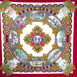 L'Entente Cordiale Hermes Silk Scarf Red Colorway 90cm twill